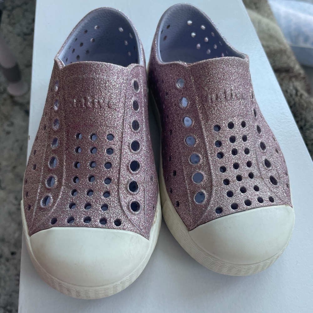 Purple Bling Glitter Toddler Natives Size 8